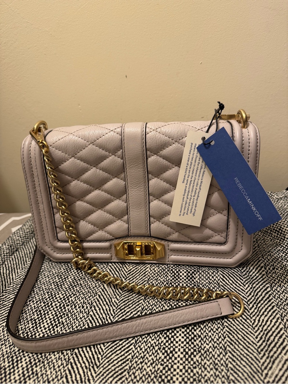 NEW Rebecca Minkoff Love Quilted Leather Chain Shoulder Bag